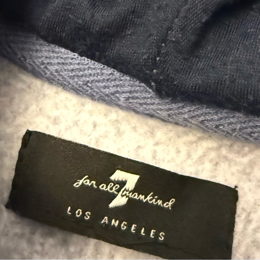 7 For All Mankind Two-Tone Blue Kids Hoodie - Picture 3 of 5